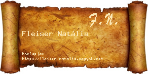 Fleiser Natália névjegykártya
